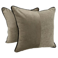 Dual-Tone Chenille Pillow Covers with Black Piping (16x16, Set of 2)