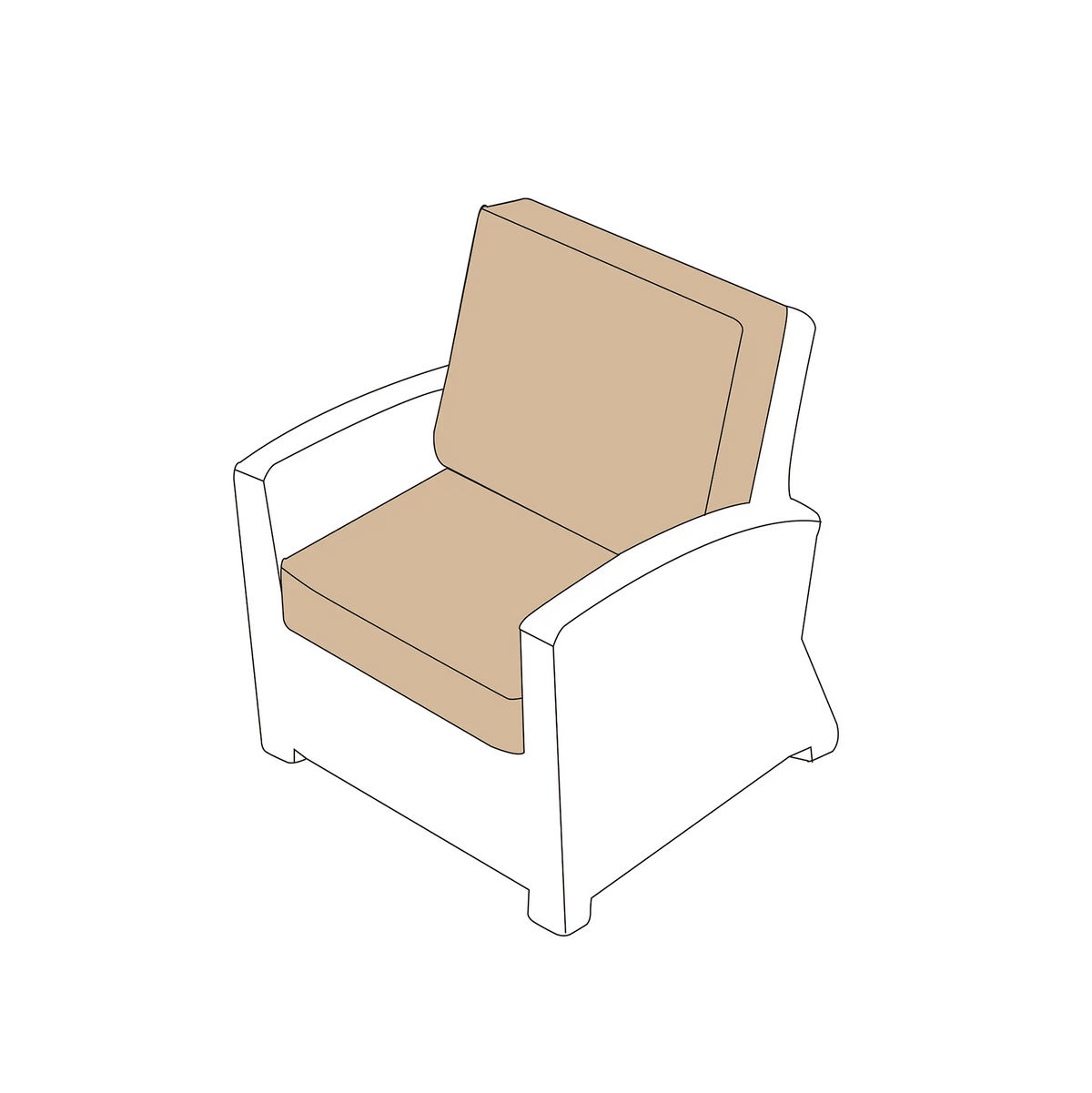 North Cape Wicker Cabo Chair Cushions | ZIPCushions