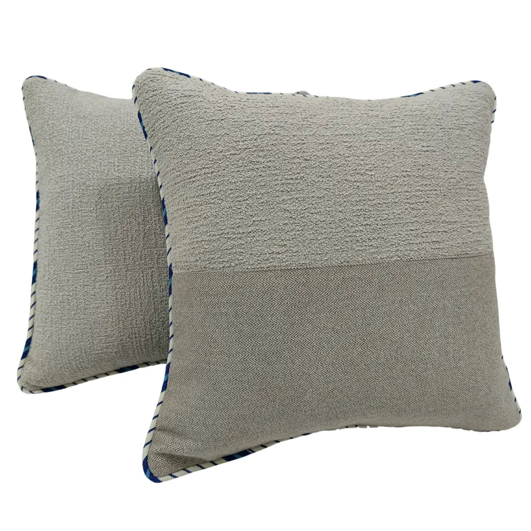 Split Design Pillow Covers with Bold Pattern and Piping Accents (16x16, Set of 2) | ZIPCushions