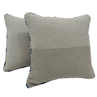 Split Design Pillow Covers with Bold Pattern and Piping Accents (16x16, Set of 2)