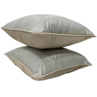 Luxurious Two-Tone Faux Leather & Chenille Pillow Covers (22×22, Set of 2)