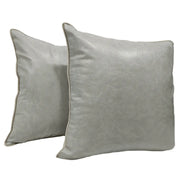 Luxurious Two-Tone Faux Leather & Chenille Pillow Covers (22×22, Set of 2) | ZIPCushions