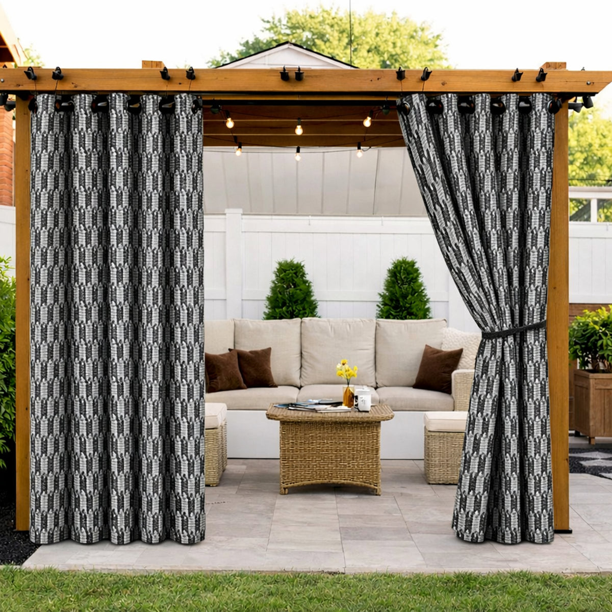 Sunbrella Marquetry Shamal MARQ J383 Curtain - Image 2 | ZIPCushions - view 2