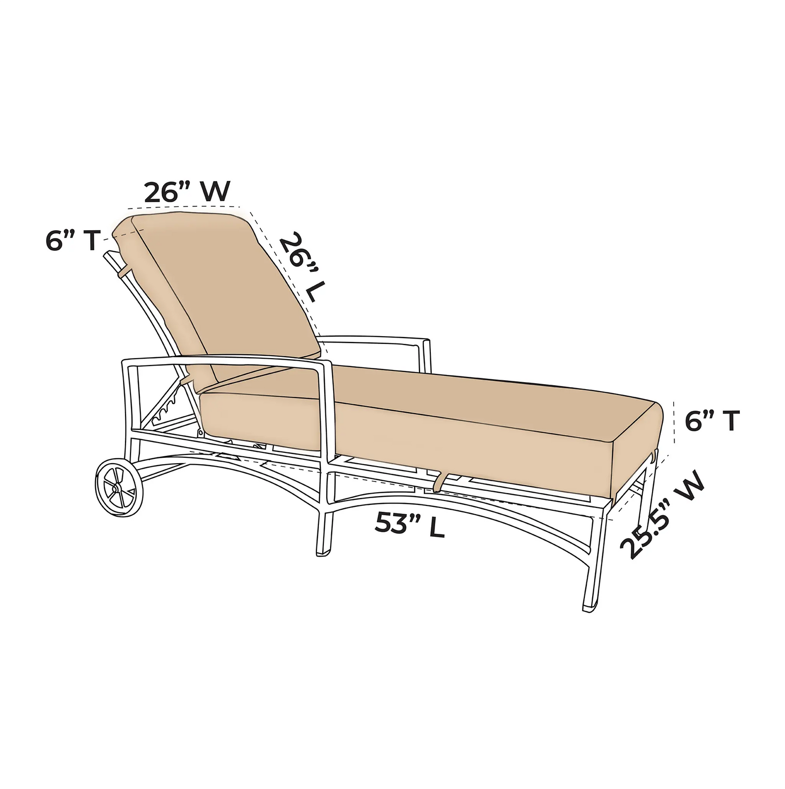 OW Lee Sol Replacement Chaise Lounge Cushion |  ZIPCushions