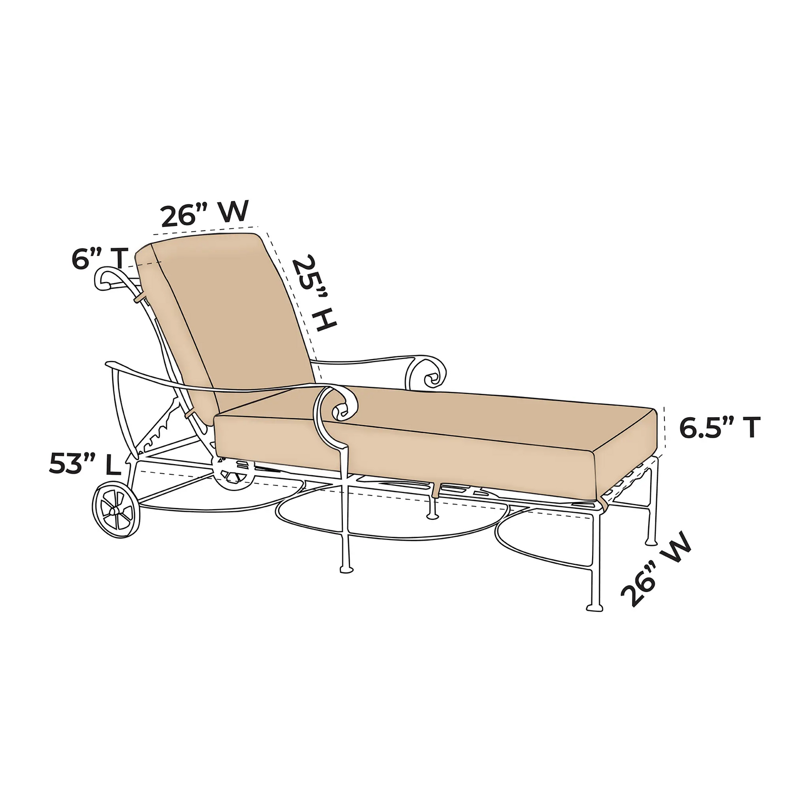 OW Lee St. Charles Replacement Chaise Lounge Cushions |  ZIPCushions