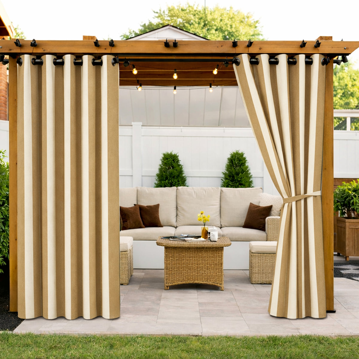 Sunbrella Maxim Heather Beige Curtain