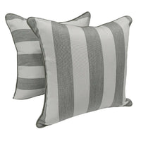 Classic Striped Gray & White Throw Pillow Covers (16x16, Set of 2)