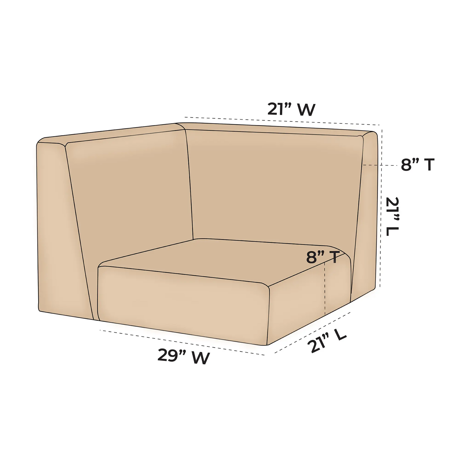OW Lee Studio Replacement Corner Sectional Cushions |  ZIPCushions