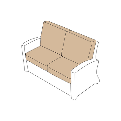 North Cape Wicker Cabo Loveseat Cushions (4 Cushions)