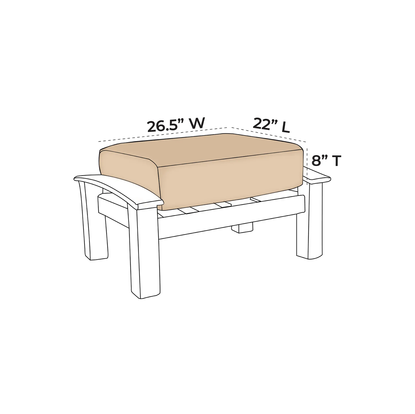 OW Lee Tamarack Ottoman Replacement Cushions |  ZIPCushions