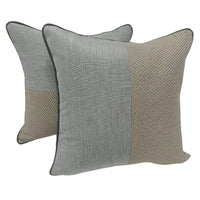 Two-Tone Textured Pillow Covers with Piping (16x16, Set of 2)