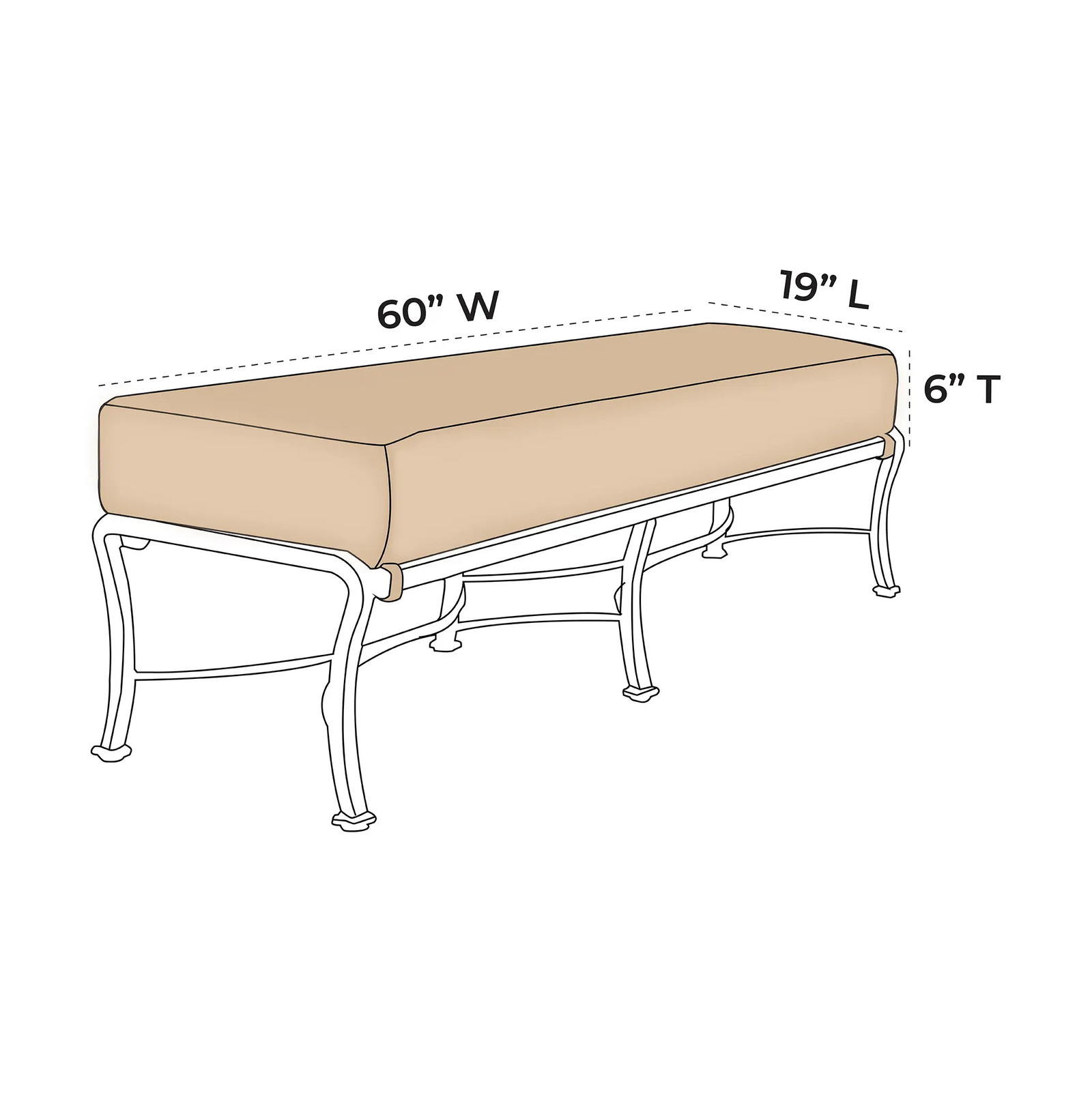 OW Lee Viento Replacement Cushion For Double Ottoman |  ZIPCushions