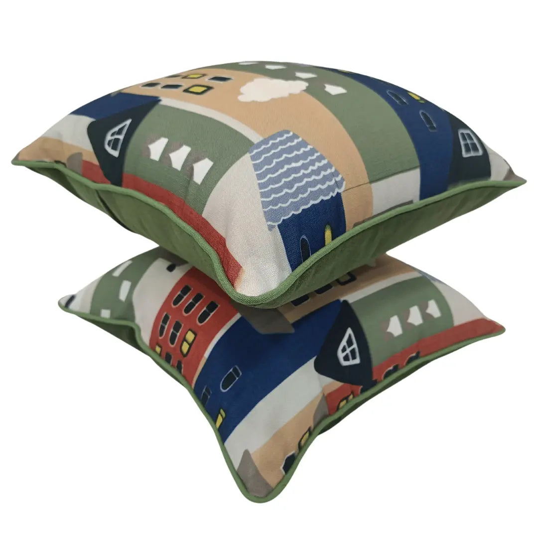 Playful House Print Pillow Covers for Kids (16x16, Set of 2) | ZIPCushions