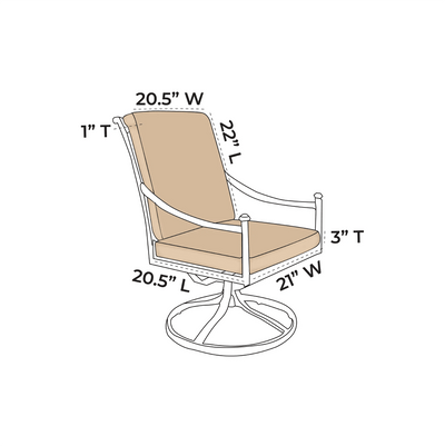 OW Lee Vista Swivel Rocker Dining Chair Replacement Cushions