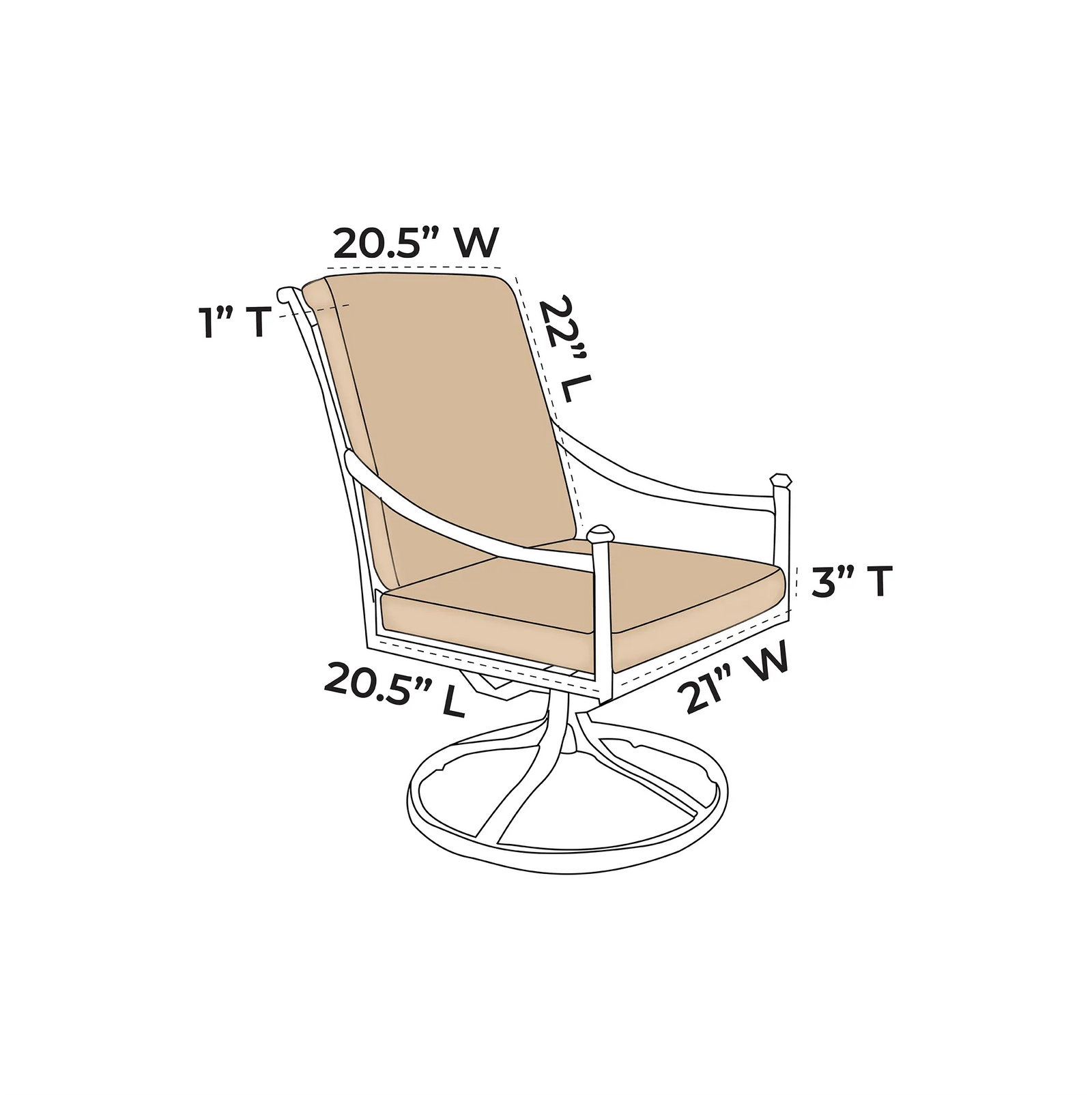 OW Lee Vista Swivel Rocker Dining Chair Replacement Cushions |  ZIPCushions