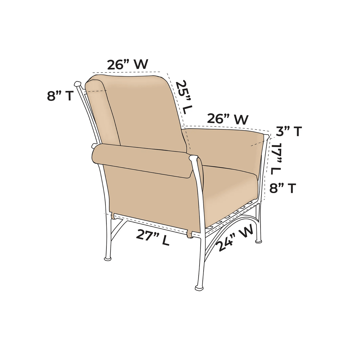 OW Lee Vista Lounge Chair Replacement Cushions |  ZIPCushions