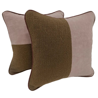 Modern Two-Tone Indoor Pillow Covers  (16x16, Set of 2)