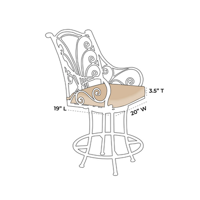 OW Lee Ashbury Swivel Counter Stool Replacement Cushions
