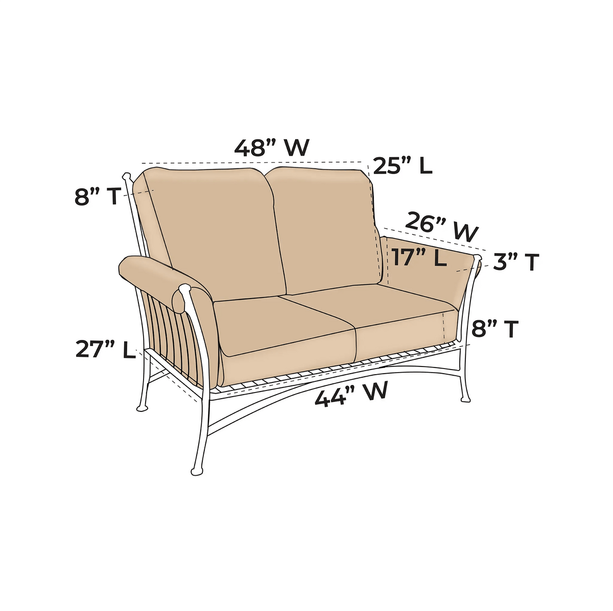 OW Lee Vista Loveseat Replacement Cushions | ZIPCushions