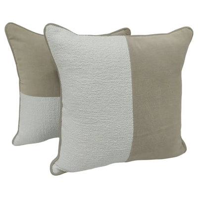Elegant Neutral-Tone Indoor Pillow Covers  (16x16, Set of 2)