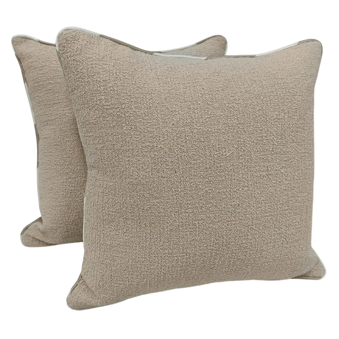 Textured Beige Pillow Covers (16x16, Set of 2) | ZIPCushions