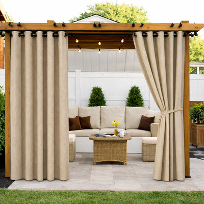 Sunbrella Natte Heather Chalk Curtain - alternate view