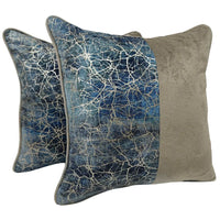 Artistic Indoor Pillow Covers with Metallic Accents (16x16, Set of 2)