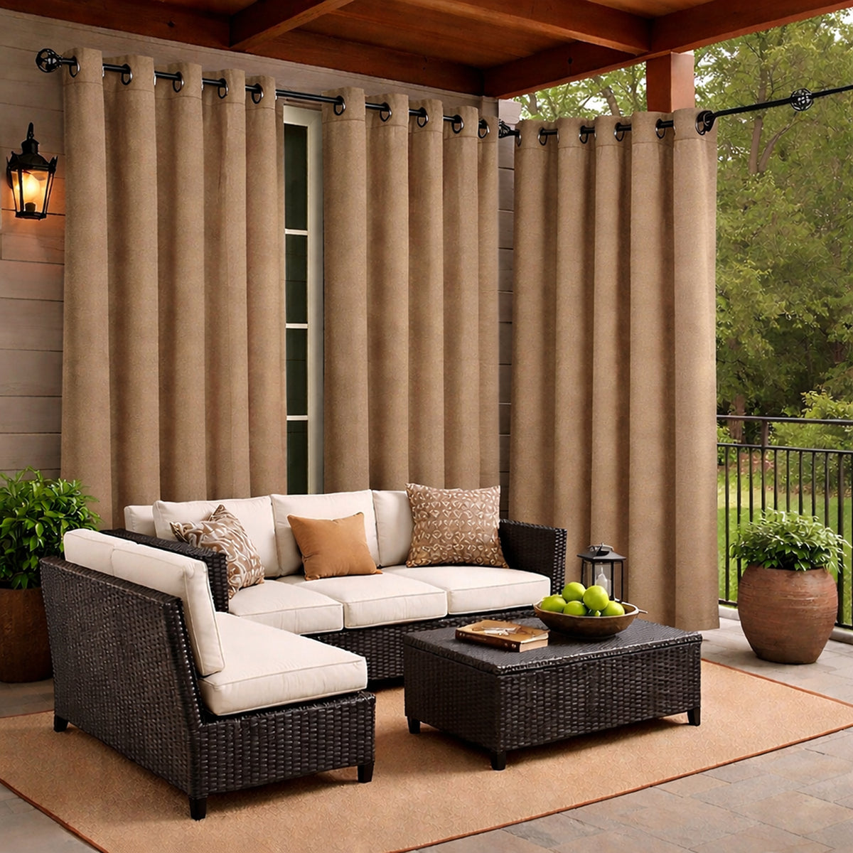 Sunbrella® Natte Heather Grey Curtain
