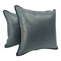 Sleek Faux Leather Pillow Covers for Indoors (16x16, Set of 2)
