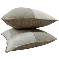 Neutral-Toned Patchwork Pillow Covers (22×22, Set of 2)