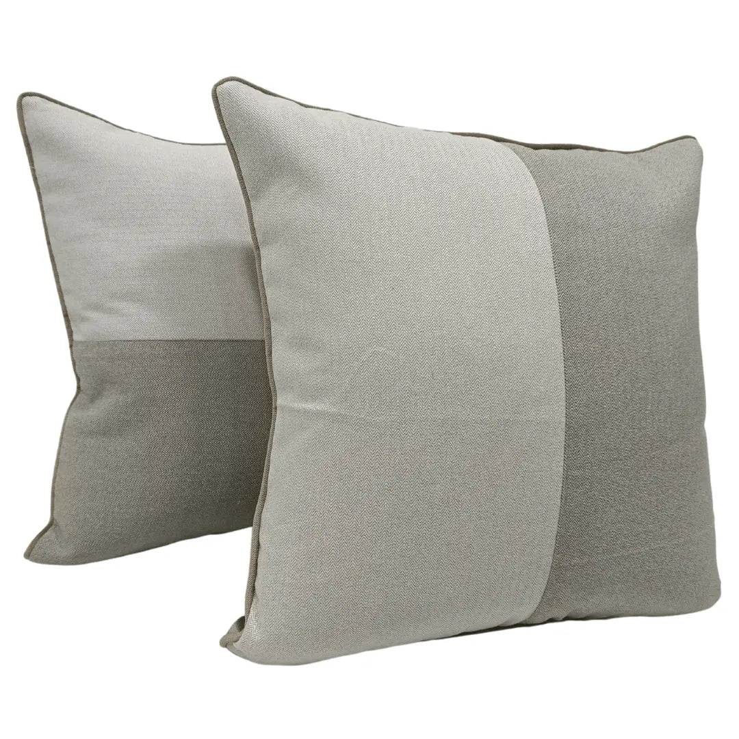 Neutral-Toned Patchwork Pillow Covers (22×22, Set of 2) | ZIPCushions - view 2