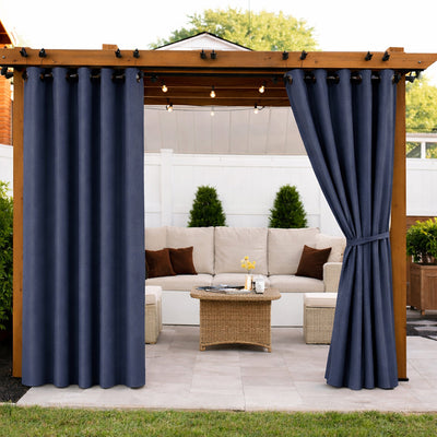 Sunbrella Navy Blue Curtain - alternate view