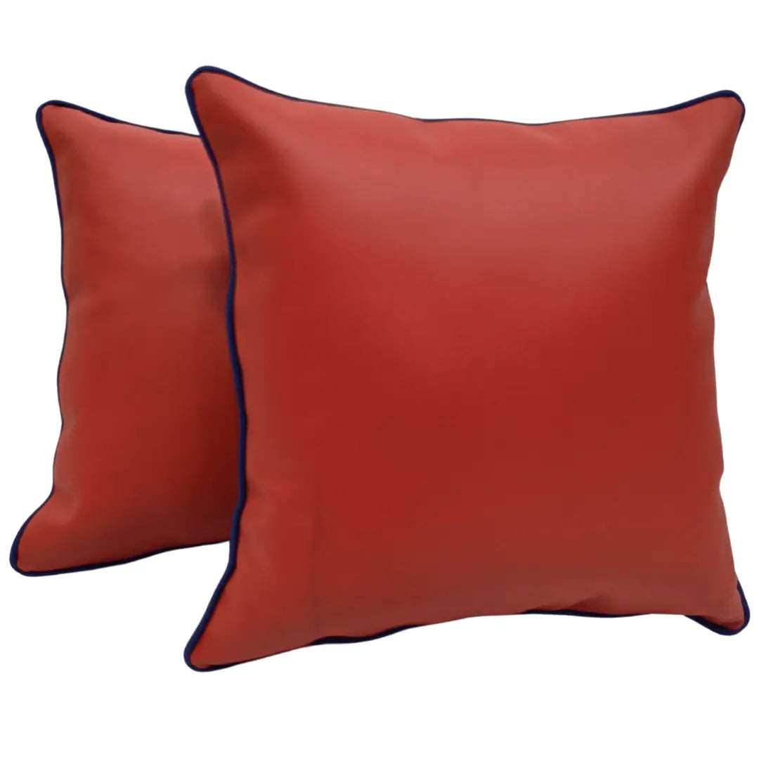 Luxurious Indoor Pillow Covers with Leather-Like Finish (16x16, Set of 2) | ZIPCushions