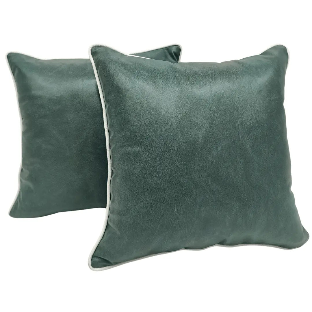 Sophisticated Leather- Like Texture Indoor Pillows (16x16, Set of 2) | ZIPCushions