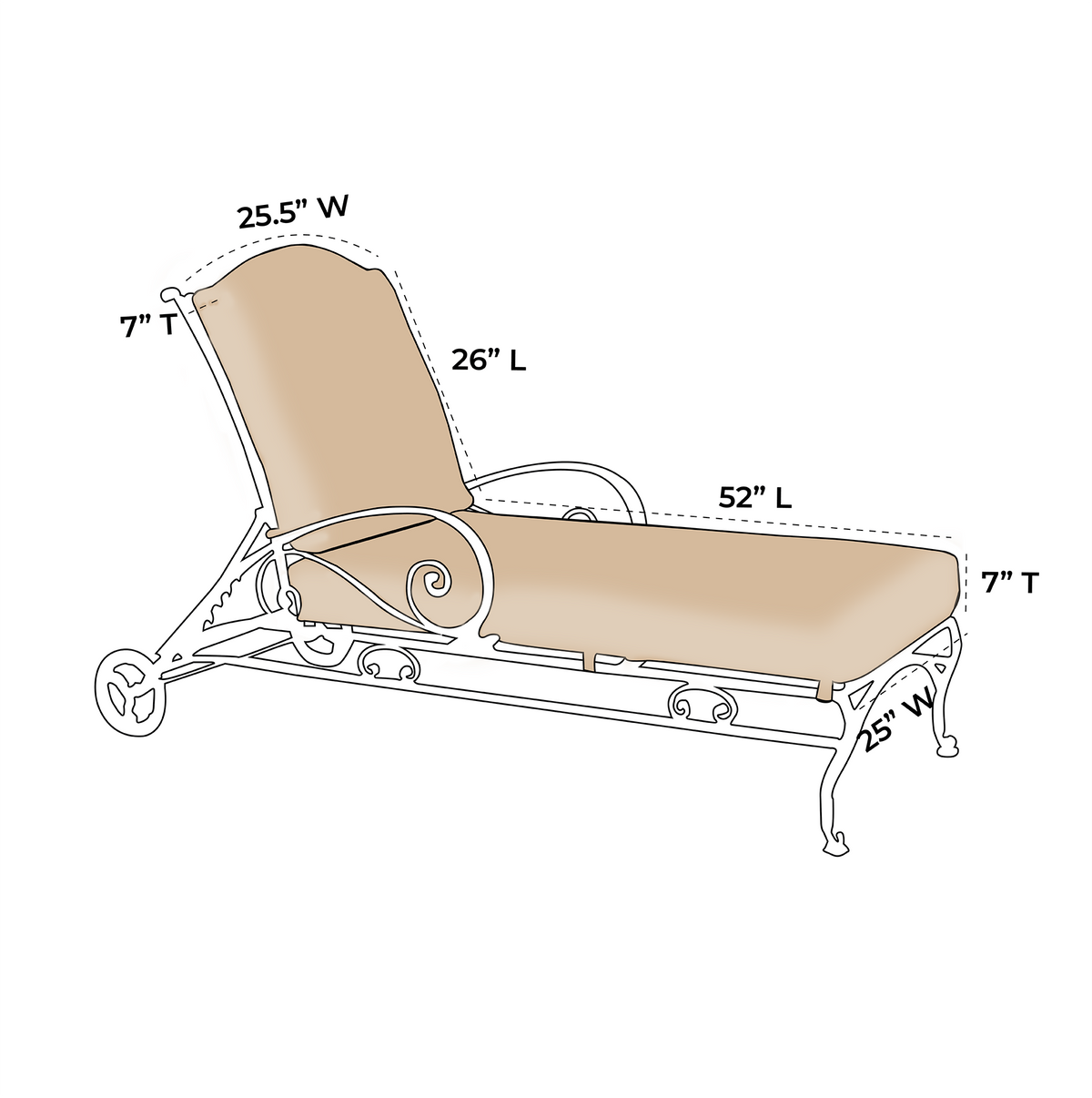 OW Lee Ashbury Adjustable Chaise Replacement Cushions