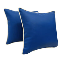 Vibrant Blue Stamskin Pillow Covers (16x16, Set of 2)