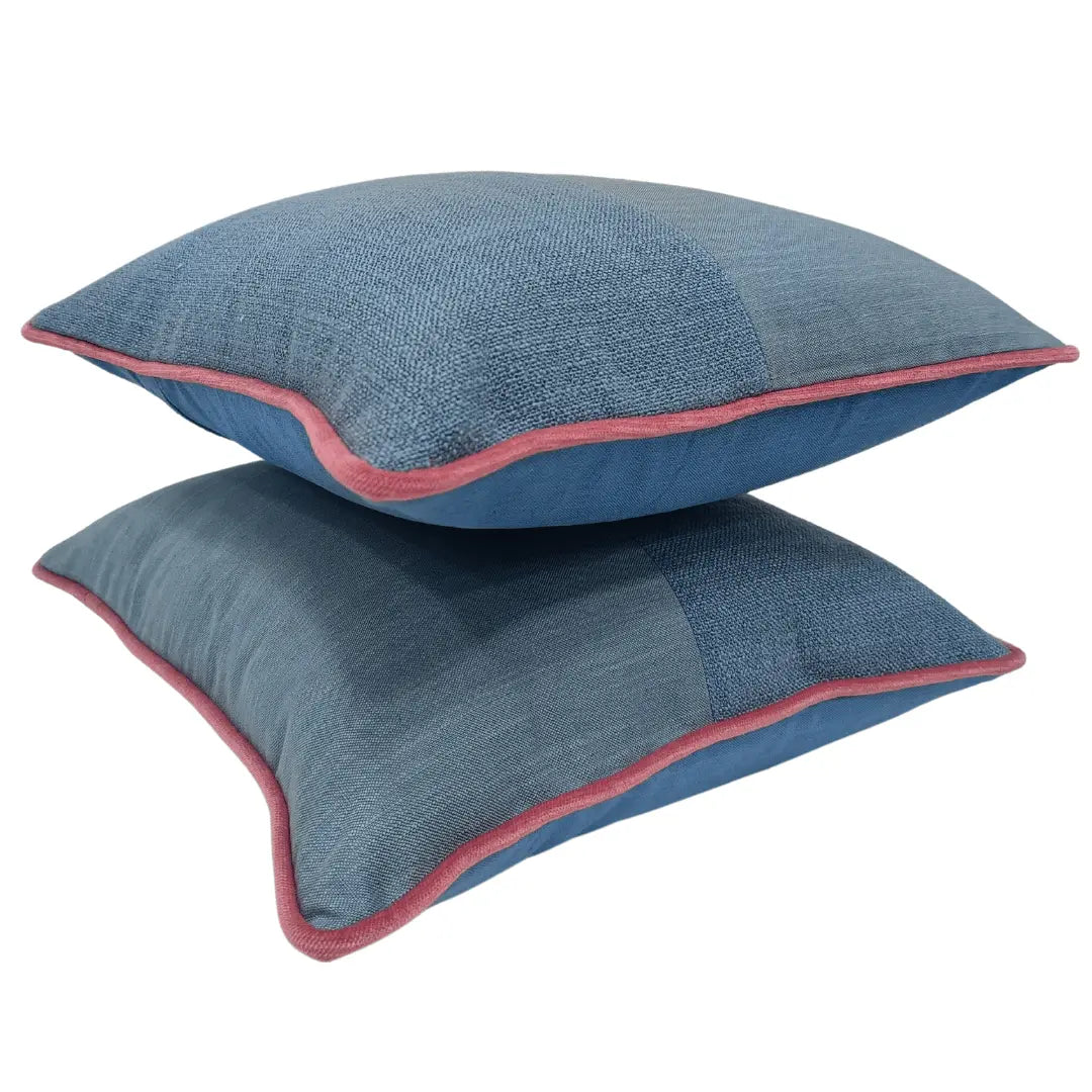 Serene Blue Contrast Pillow Covers | ZIPCushions - view 2
