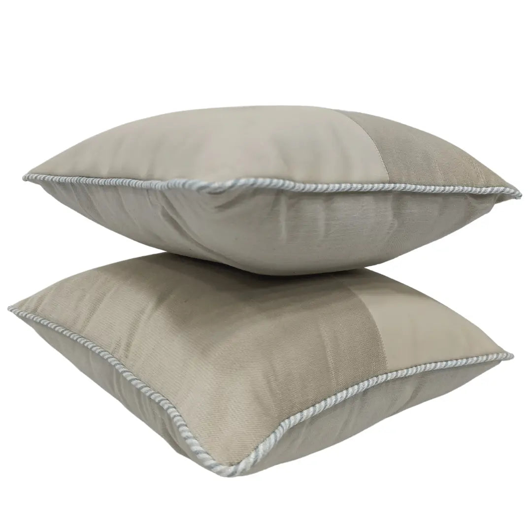 Soft Neutrals Two-Tone Indoor Pillow Covers (16x16, Set of 2) | ZIPCushions - view 2