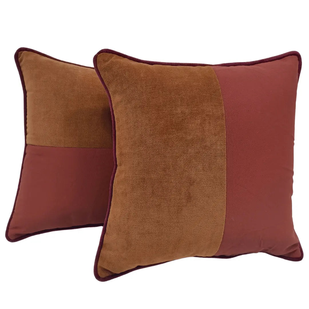 Warm Tones Dual-Texture Indoor Pillow Covers (16x16, Set of 2) | ZIPCushions