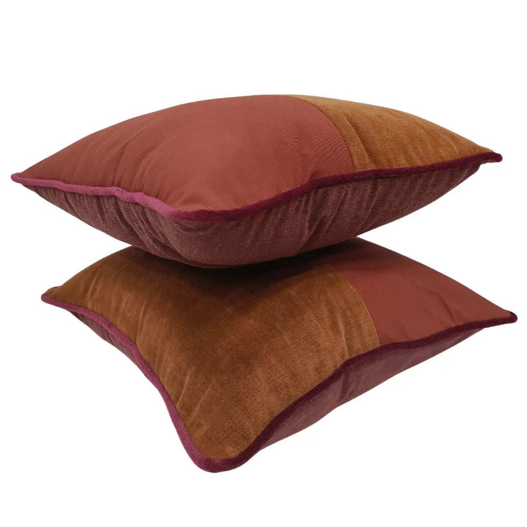 Warm Tones Dual-Texture Indoor Pillow Covers (16x16, Set of 2) | ZIPCushions - view 2