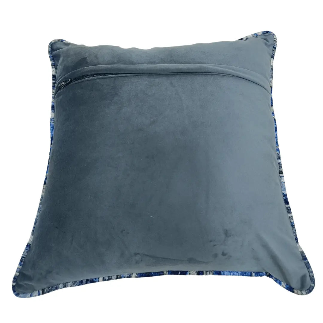 Elegant Gray Pillow Covers with Textured Contrast Piping | ZIPCushions - view 3