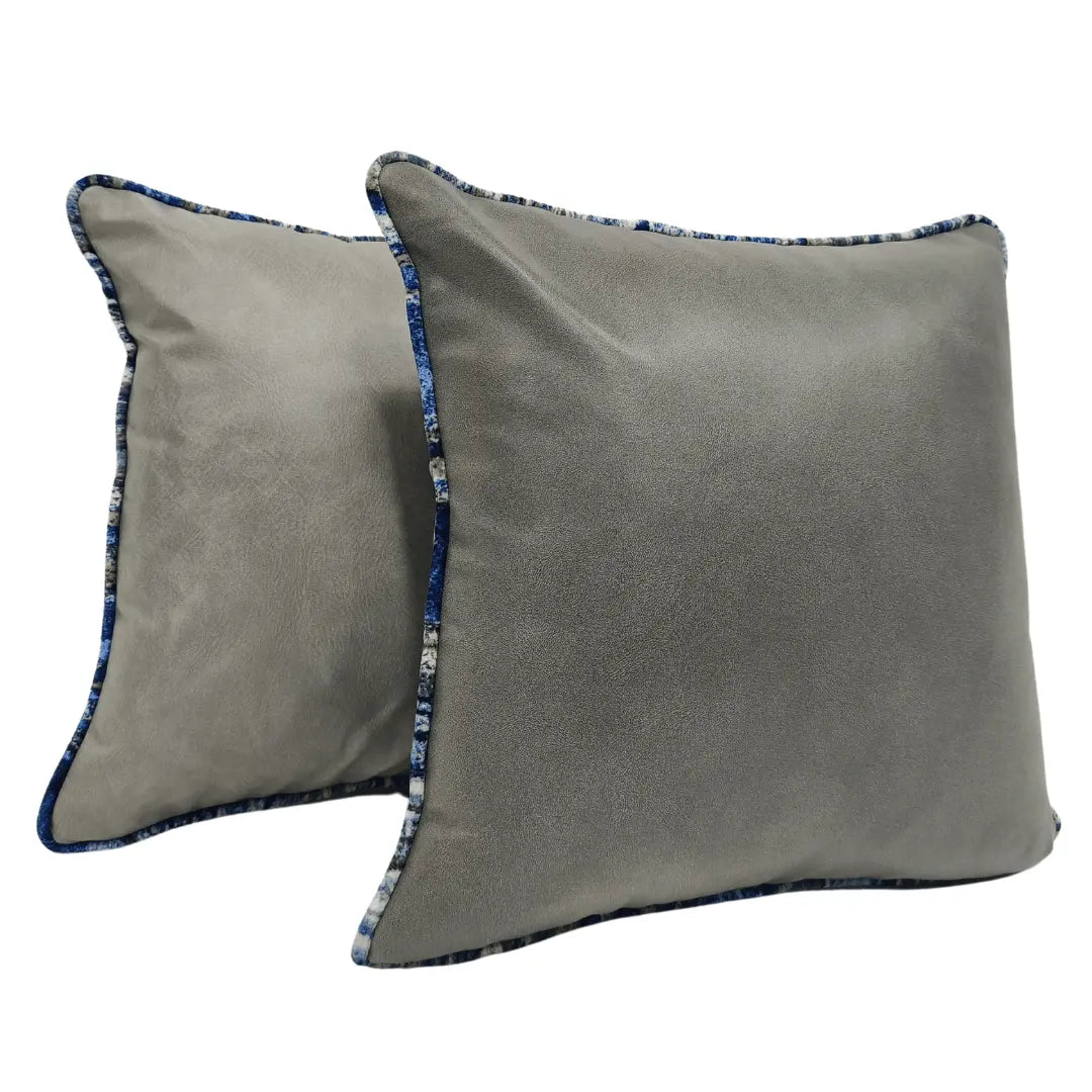 Elegant Gray Pillow Covers with Textured Contrast Piping | ZIPCushions