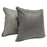 Elegant Gray Pillow Covers with Textured Contrast Piping | ZIPCushions