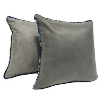 Elegant Gray Pillow Covers with Textured Contrast Piping
