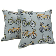 Playful Bicycle Print Pillow Covers | ZIPCushions