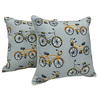 Playful Bicycle Print Pillow Covers
