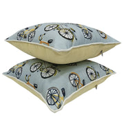 Playful Bicycle Print Pillow Covers | ZIPCushions