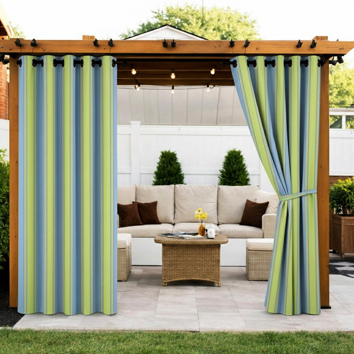 Sunbrella® Bravada Limelite Curtain