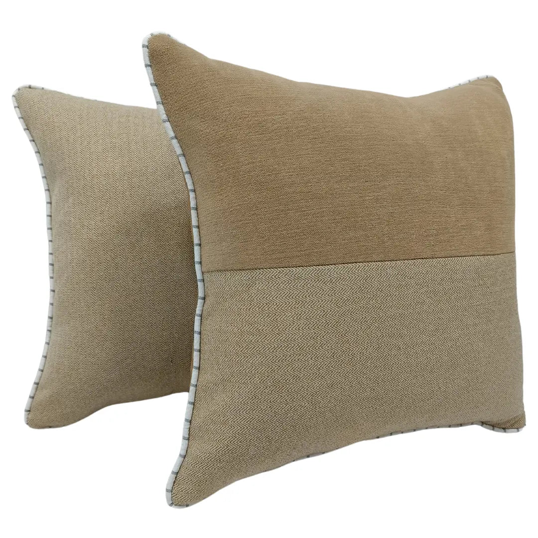 Earthy Elegance Two-Tone Pillow Covers (16x16, Set of 2) | ZIPCushions