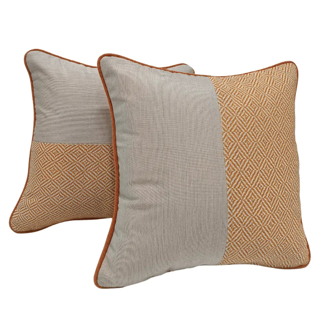 Contemporary Split-Pattern Indoor-Outdoor Pillow Covers (16x16, Set of 2) | ZIPCushions